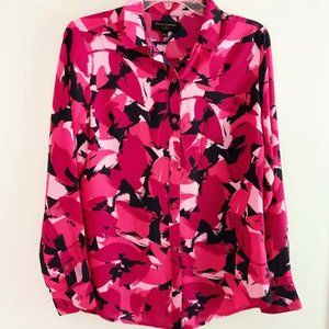 Banana Republic Factory Pink and Black Button Down